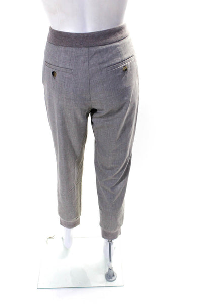 Peserico Woimens Woven High Rise Zip Up Tapered Leg Pants Trousers Gray Size 40