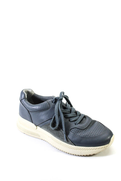 Everlane Womens Leather Two Tone Low Top Lace Up Sneakers Blue Size 6