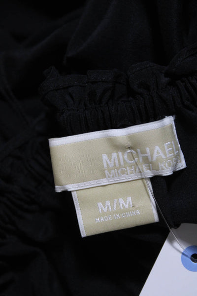 Michael Michael Kors Womens Long Sleeve Off Shoulder Shift Dress Black Medium