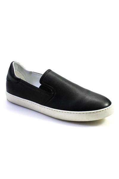 Stuart Weitzman Womens Leather Slip On Casual Sneakers Black Size 39 8.5