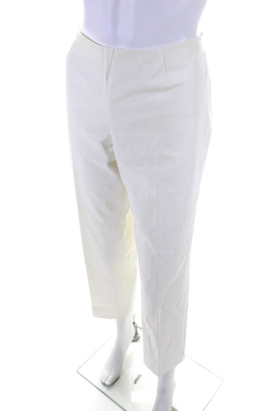 Lafayette 148 New York Women's Flat Front Straight Leg Pant Cream Size 10