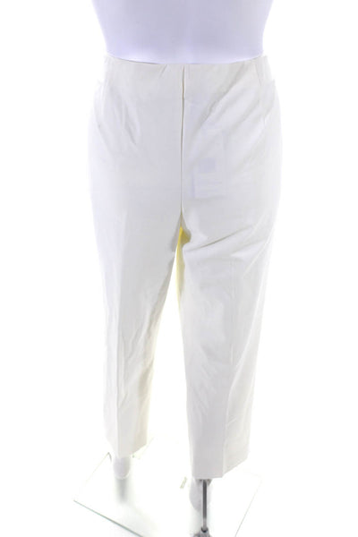 Lafayette 148 New York Women's Flat Front Straight Leg Pant Cream Size 10