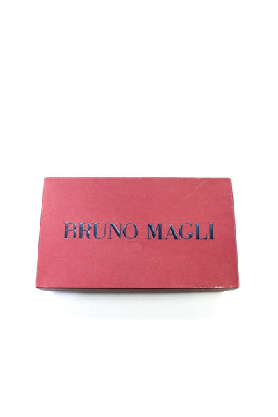 Bruno Magli Womens Leather Square Toe Slip-On Block Heels Pumps Black Size 8