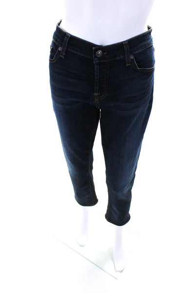 7 For All Mankind Womens Cotton Josefina Button Skinny Leg Jeans Blue Size EUR30