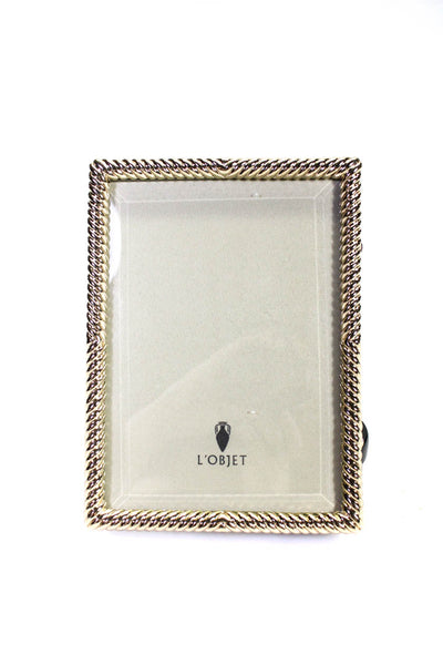 L'objet Deco Twist 24 KT Yellow Gold Plated Picture Frame With Leather Backing