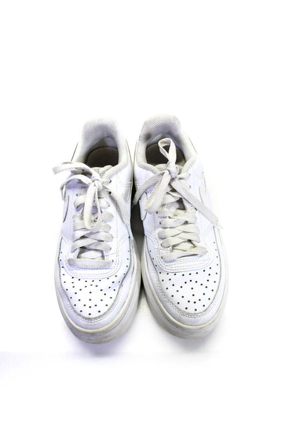 Nike Womens Leather Mesh Textured Round Toe Lace-Up Tied Sneakers White Size 6