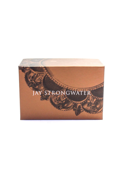 Jay Strongwater Gold Tone Clear Crystal Glitter Butterfly Napkin Rings Set Of 6