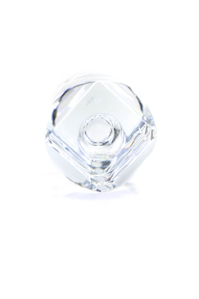 Hermes Clear Carved Crystal 5" Candle Holder