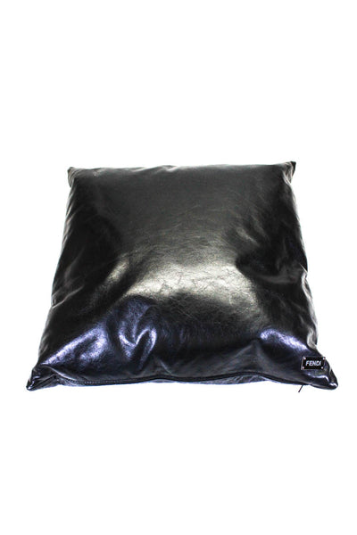 Fendi Black Leather Zucca Printed 18"x18" Square Throw Pillow