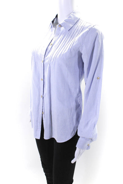 Birds of Paradis Women's Collared Long Sleeves Button Down Stripe Blouse Size S