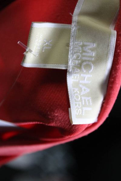 Michael Michael Kors Womens Grommet Stud Lace-Up Zipped Midi Dress Red Size XL
