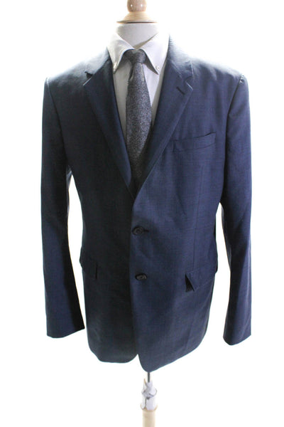 Theory Mens Wool Notched Collar Two Button Blaze Jacket Navy Blue Size 42R