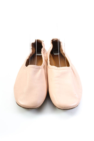 Celine Womens Leather Closed Toe Slip On Round Toe Ballet Flats Pink Size 37 7