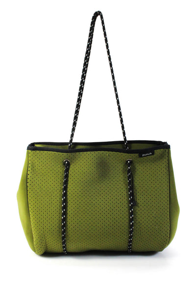 Punch Womens Perforated Neoprene Parachute Cord Tote Handbag Olive Green