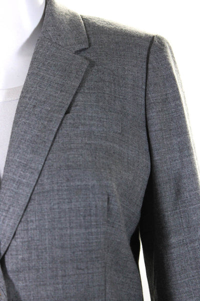 J Crew Womens Wool Notched Collar Button Up Jacket Blazer Light Gray Size 6