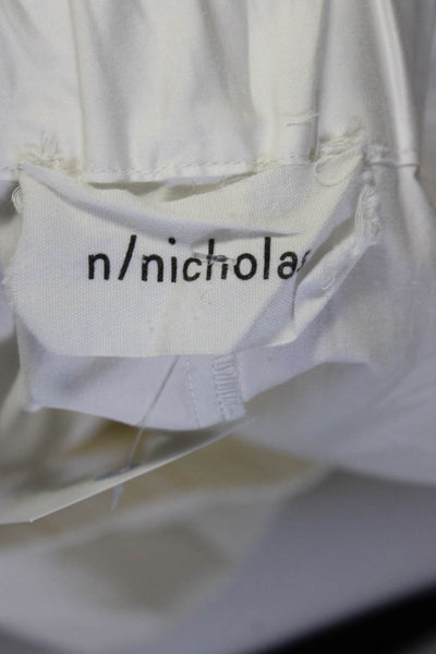 N/Nicholas Women's Off The Shoulder Bell Sleeves High Low Blouse White Size 6