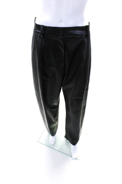 A.W.A.K.E. MODE Womens High Rise Pleated Faux Leather Pants Black Size IT 42