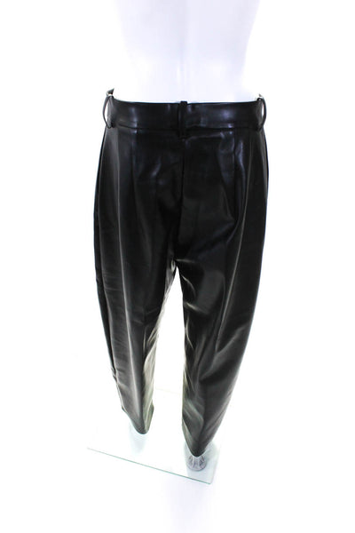 A.W.A.K.E. MODE Womens High Rise Pleated Faux Leather Pants Black Size IT 42