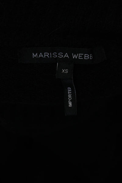Marissa Webb Womens Long Sleeve Cashmere Cropped Turtleneck Sweater Black XS