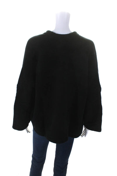 Maria + Cornejo Womens Oversized Pocket Front V Neck Sweater Black Size Small