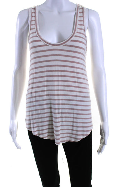 Zimmermann Womens Striped Scoop Neck Tank Top White Beige Size 0