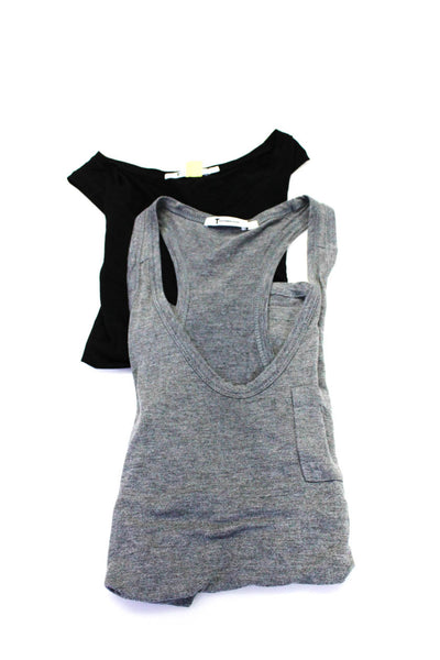 T Alexander Wang Womens Scoop Neck Tank Tops Gray Black Size Extra Small Lot 2