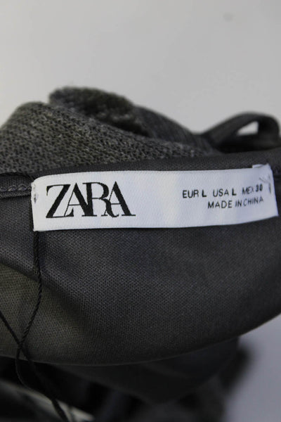 Zara Womens Tie Neck Sleeveless Maxi Sweater Dress Gray Size Large