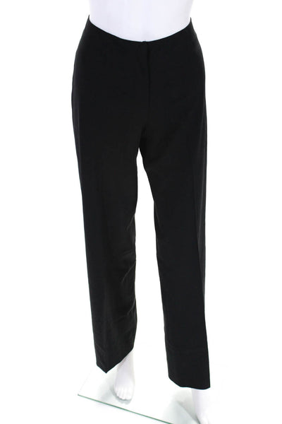 Piazza Sempione Womens Creased Straight Leg Dress Pants Black Wool Size EUR 40