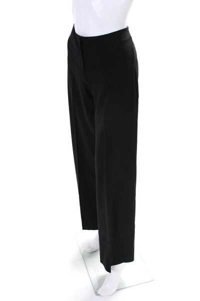 Piazza Sempione Womens Creased Straight Leg Dress Pants Black Wool Size EUR 40