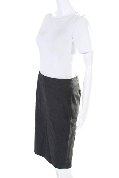 Theory Womens Knee Length Pencil Edition Skirt Gray Wool Size 2