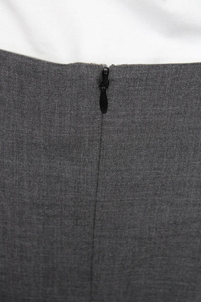 Theory Womens Knee Length Pencil Edition Skirt Gray Wool Size 2