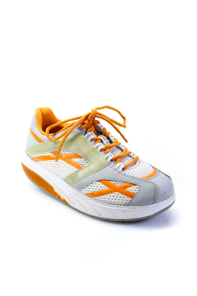 Mbt Footwear Womens Mesh Low Top Platform Sneakers Orange Grey Size 8