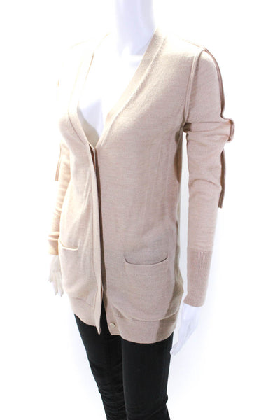 3.1 Phillip Lim Womens Cardigan Sweater Beige Wool Size Extra Small