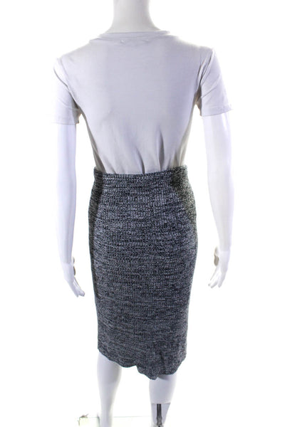 Theory Womens Ribbed Textured Elastic Waist Knitted Straight Skirt Gray Size S