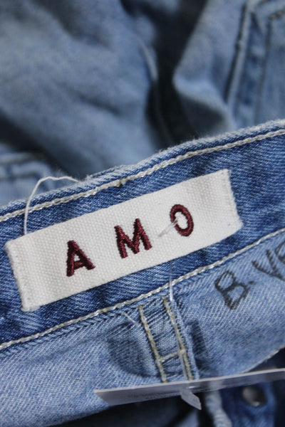 Amo Women's Button Fly Five Pockets Medium Wash Straight Leg Pant Size 23