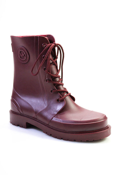 MICHAEL Michael Kors Womens Dark Berry Montaigne PVC Rain Boots Shoes Size 7/8