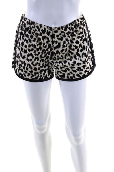 Thakoon Addition Women's Hook Closure Leather Trim Animal Print Short Size 0