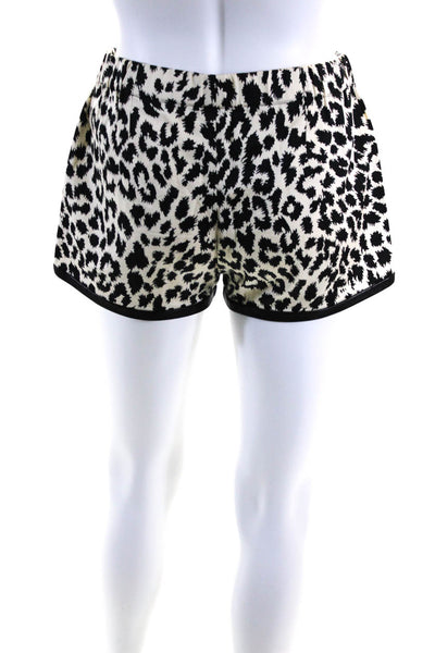 Thakoon Addition Women's Hook Closure Leather Trim Animal Print Short Size 0