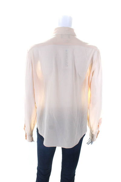 Giorgio Armani Womens Silk Button Down Long Sleeves Blouse Pink Size EUR 44