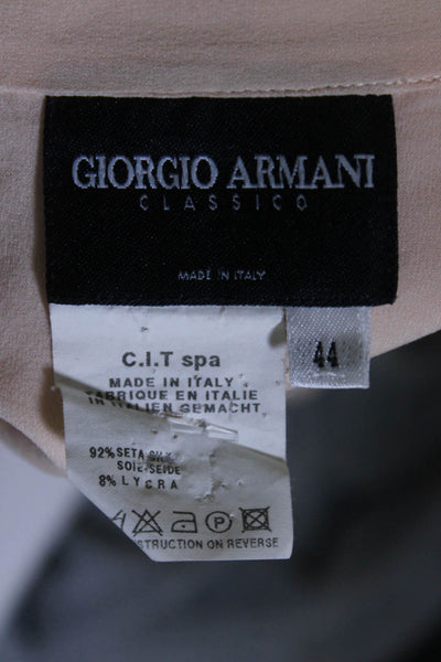 Giorgio Armani Womens Silk Button Down Long Sleeves Blouse Pink Size EUR 44