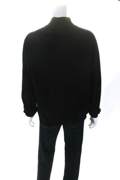 Joseph & Lyman Mens Quarter Zip Pullover Sweater Black Cashmere Size Extra Large