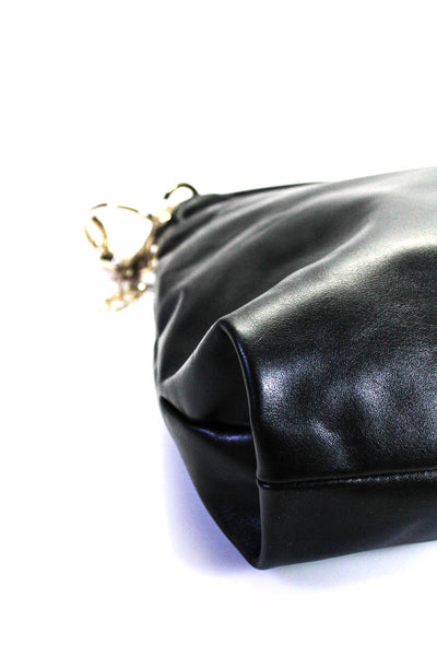 Jimmy Choo Womens Zipped Chained Strap Fringed Tassel Shoulder Handbag Black