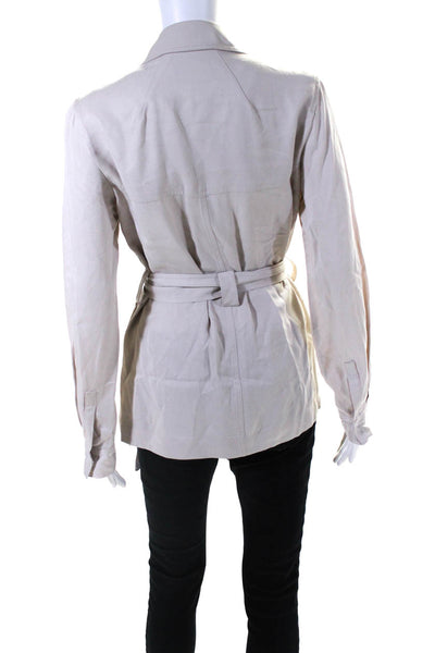 Intermix Womens Open Front Cargo Jacket Light Beige Size Petite