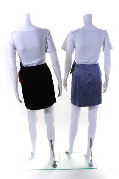 Kimberly Taylor Womens Colorblock Knee Length Wrap Skirt Black Red Size XS Lot 2