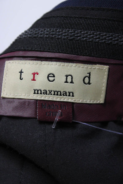 Trend Maxman Mens Wool Flat Front Hook & Eye Tapered Dress Pants Navy Size EUR34