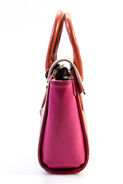 Art Fever Women's Snap Closure Top Handle Color Block Tote Handbag Size M