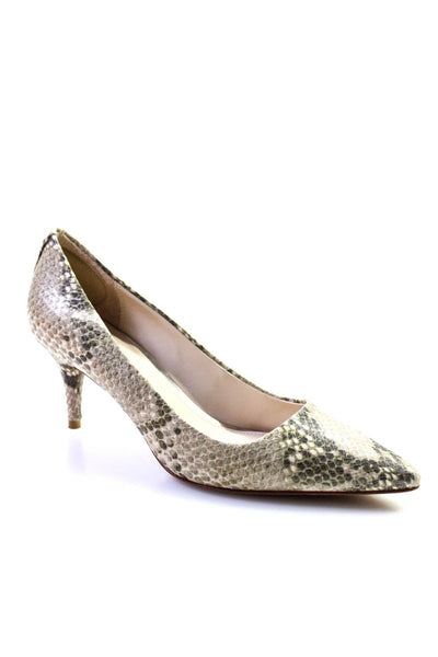 Coach Womens Leather Grand Classic Snakeskin Print Pumps Gray Size 7.5 Medium