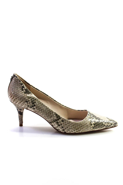 Coach Womens Leather Grand Classic Snakeskin Print Pumps Gray Size 7.5 Medium