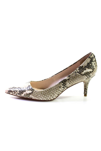 Coach Womens Leather Grand Classic Snakeskin Print Pumps Gray Size 7.5 Medium