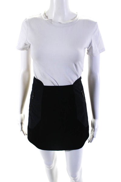 Rag & Bone Womens Woven Mid Rise Zip Up Mini Skirt Black Size 0